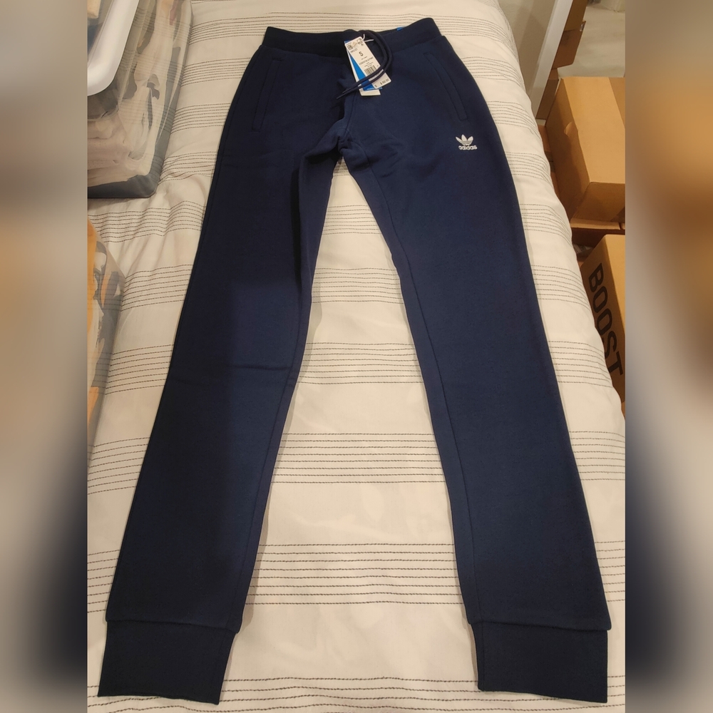 Adidas Essentials Trefoil Pants Joggers - Navy Night Indigo - Size Small